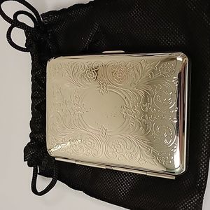 Victorian Inspired Silver Credit card, Business Card and/or bill  Holder